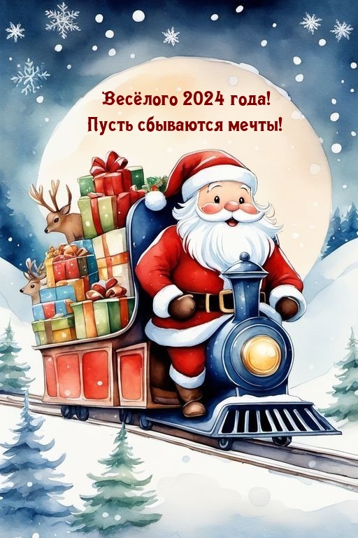 Картинка: Весёлого 2024 года! Пусть сбываются мечты!