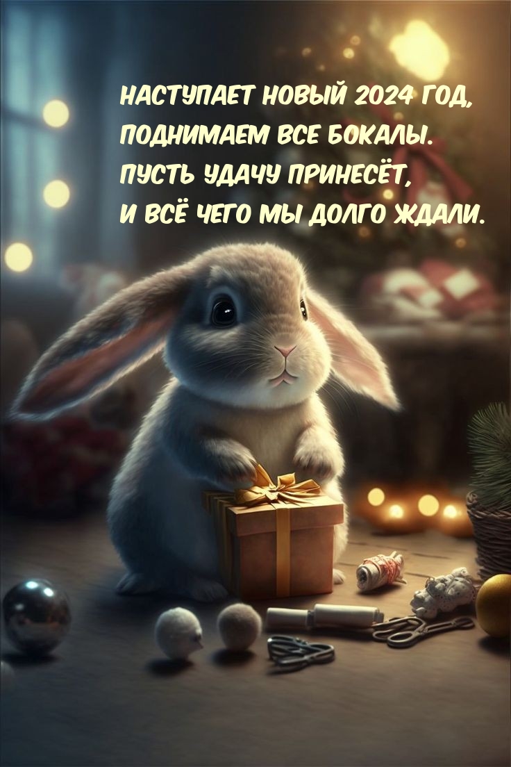 Картинка: Наступает новый 2024 год, поднимаем все бокалы.
